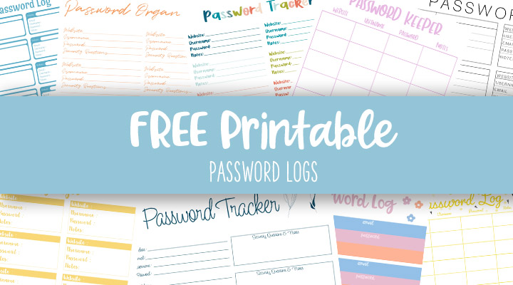 Password Logs & Trackers - 25 FREE Printables