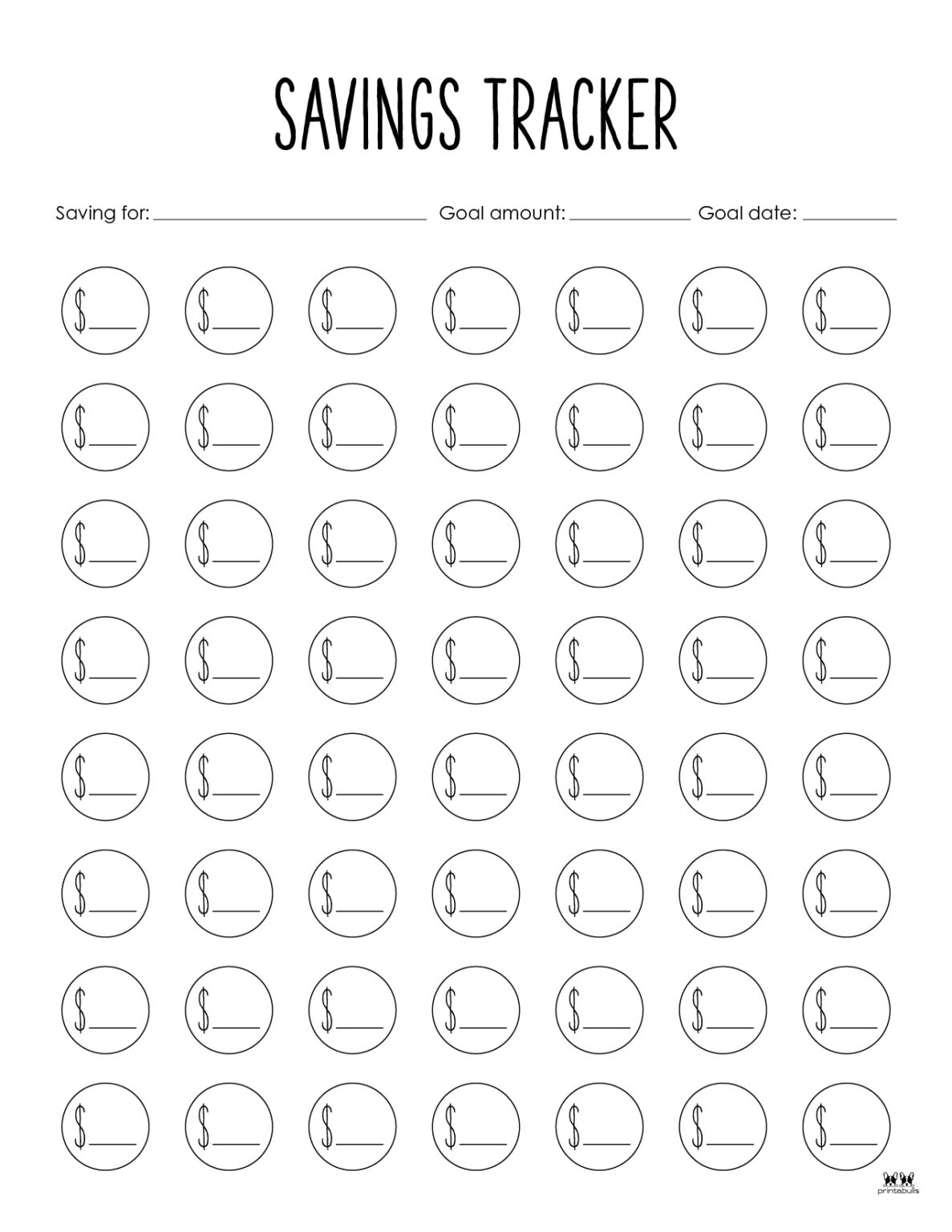 Savings Trackers 27 FREE Printables Printabulls Savings Trackers 27 FREE Printables Printabulls