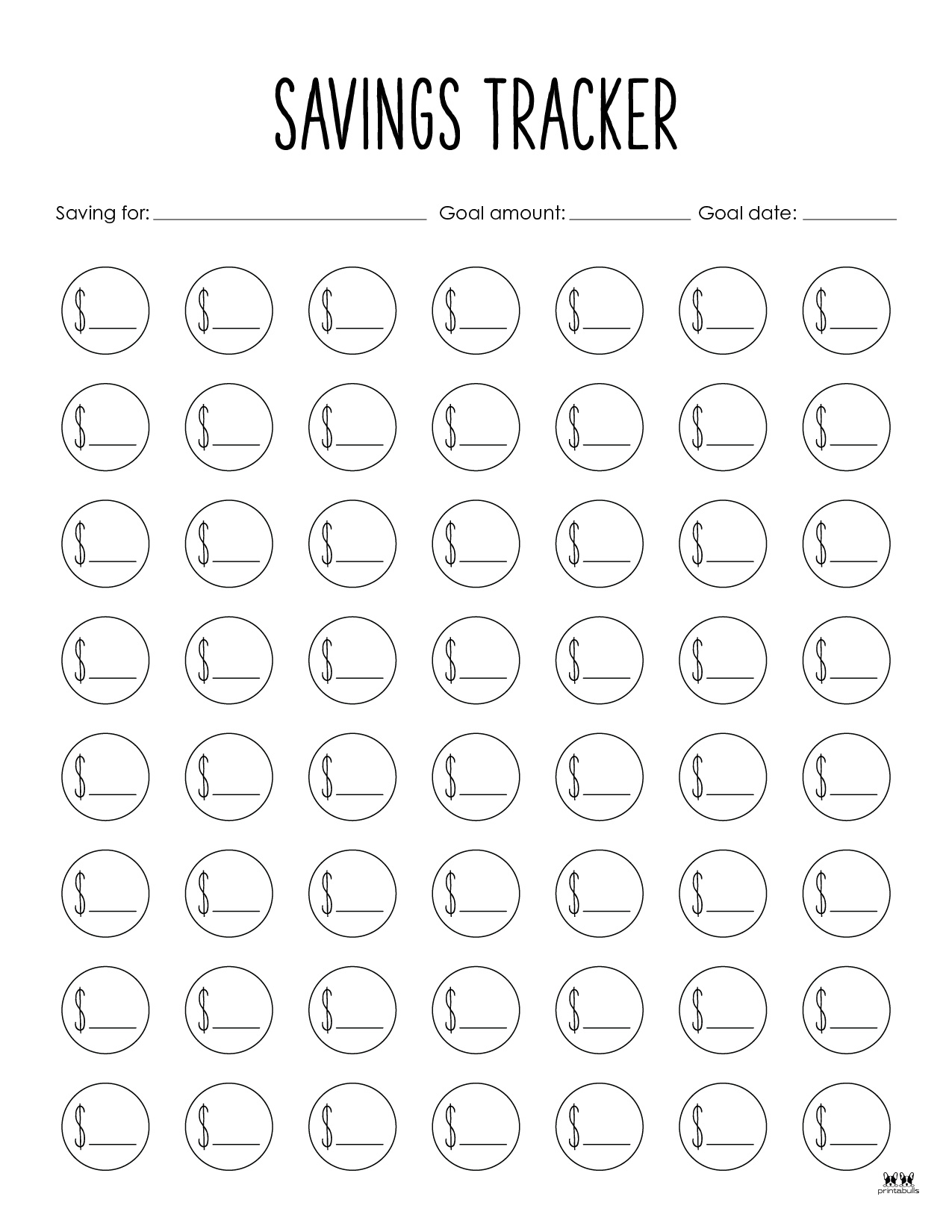 Savings Trackers 27 FREE Printables Printabulls