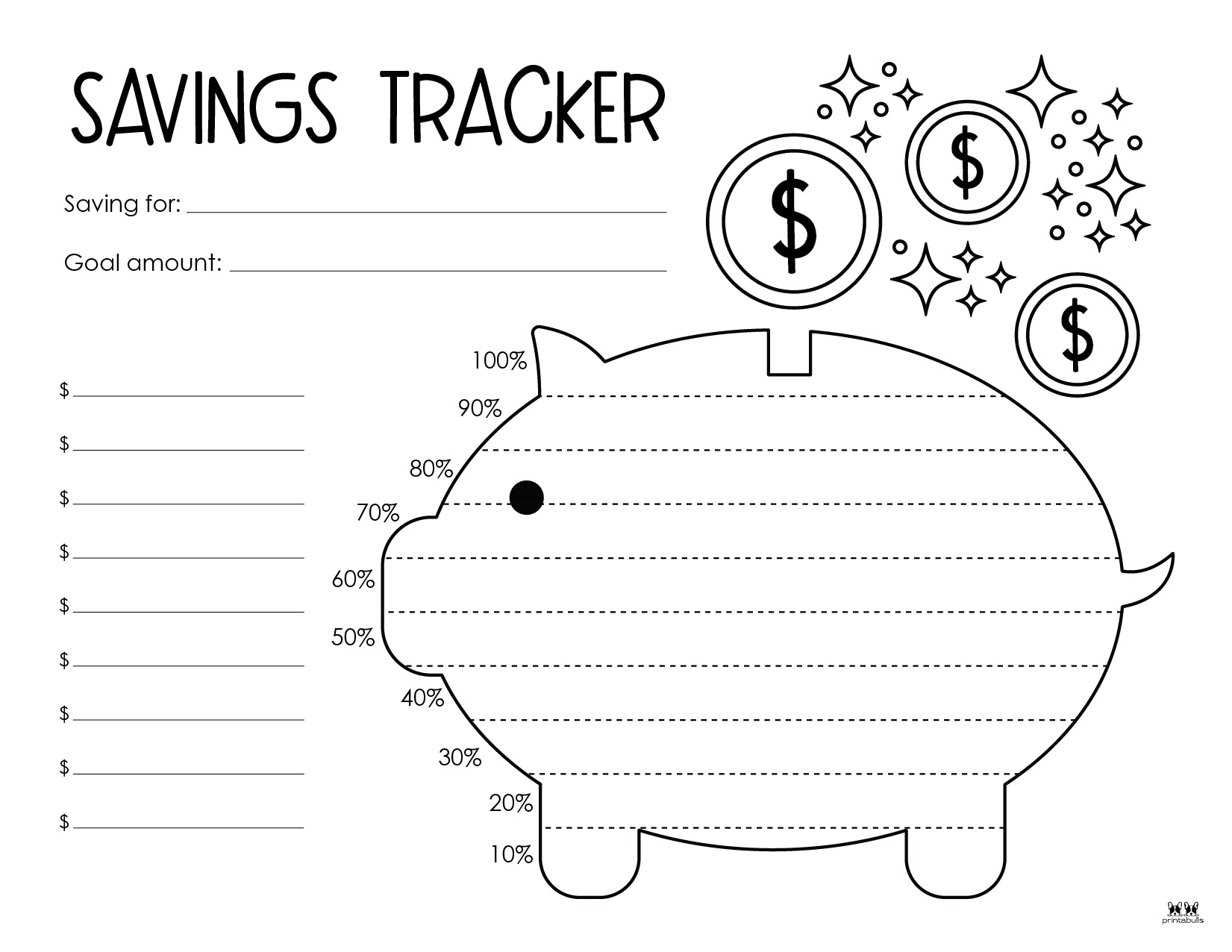 Savings Trackers 27 FREE Printables Printabulls
