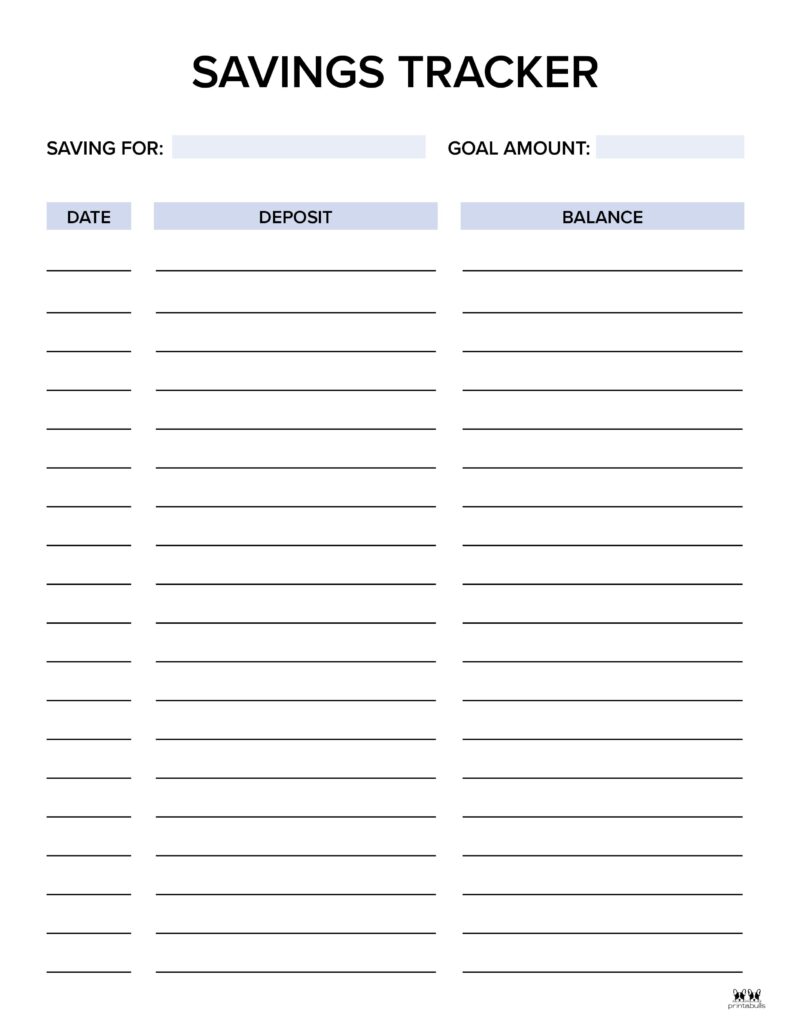 Savings Tracker Template Printable In PDF Word Excel 