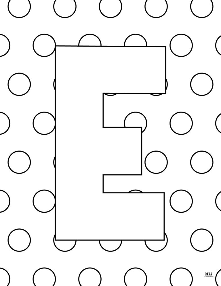 Printable Uppercase Letter E Coloring Page 1