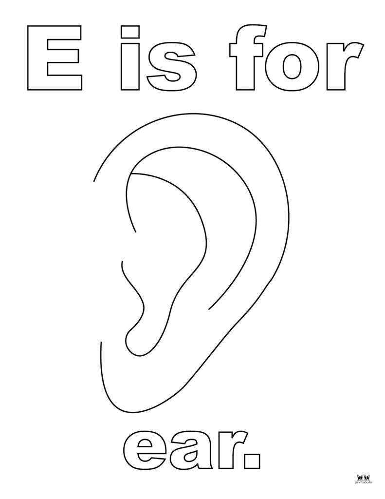 ears coloring pages for kids