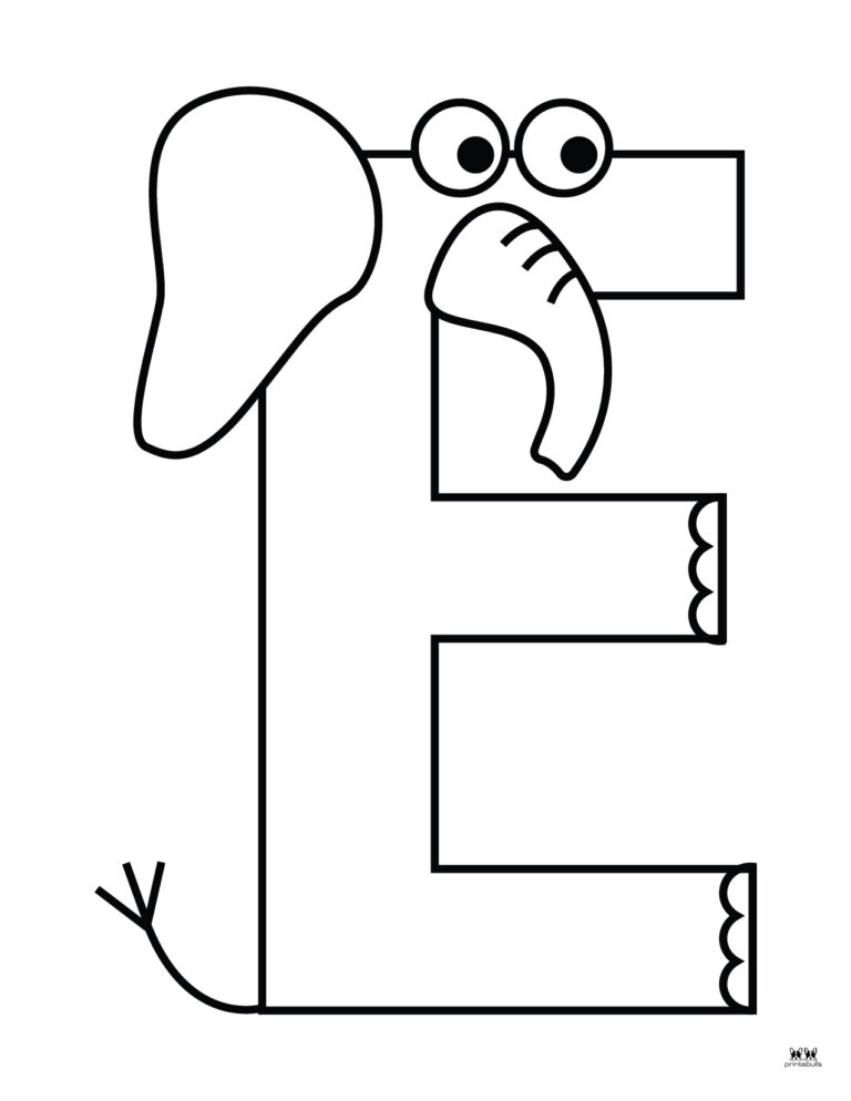 Printable Uppercase Letter E Coloring Page 6