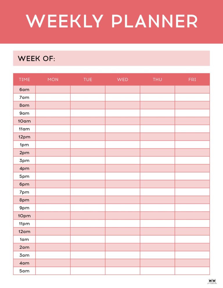 Weekly Planners 25 FREE Printables - Printable Weekly Planners Calendars 11 768x994