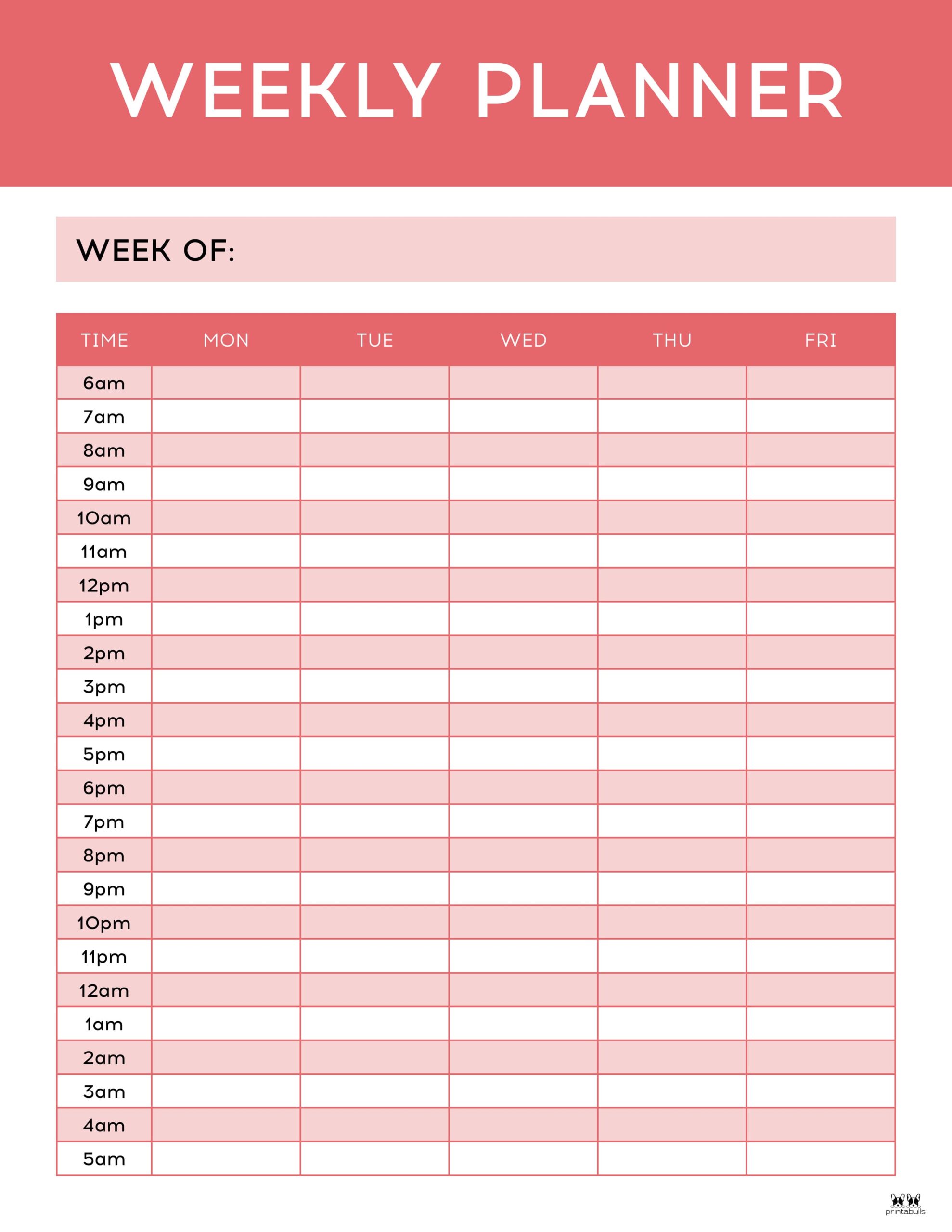 Weekly Planners 25 FREE Printables Printabulls weekly-planners-25-free-printables-printabulls