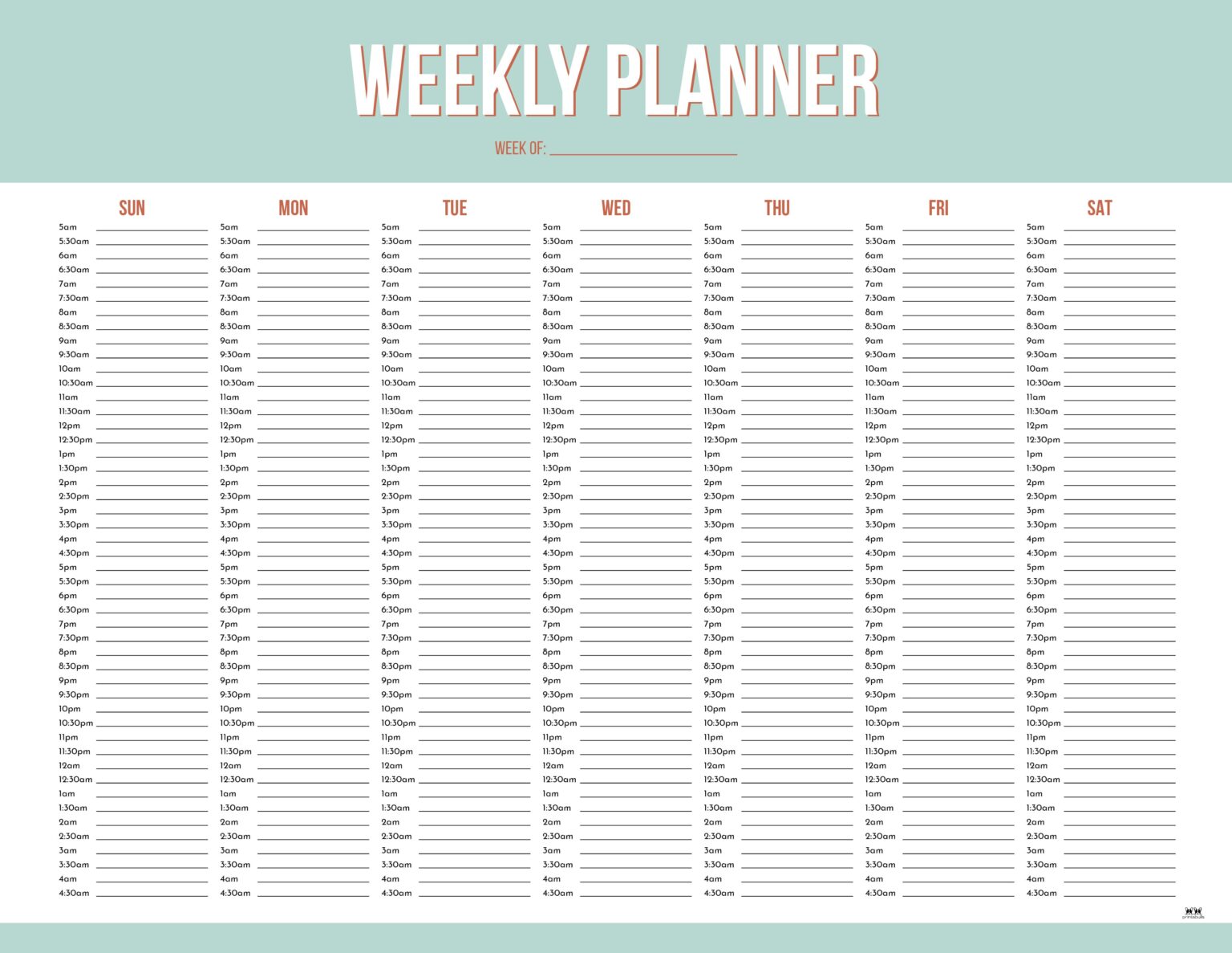 Weekly Planners - 25 FREE Printables | Printabulls