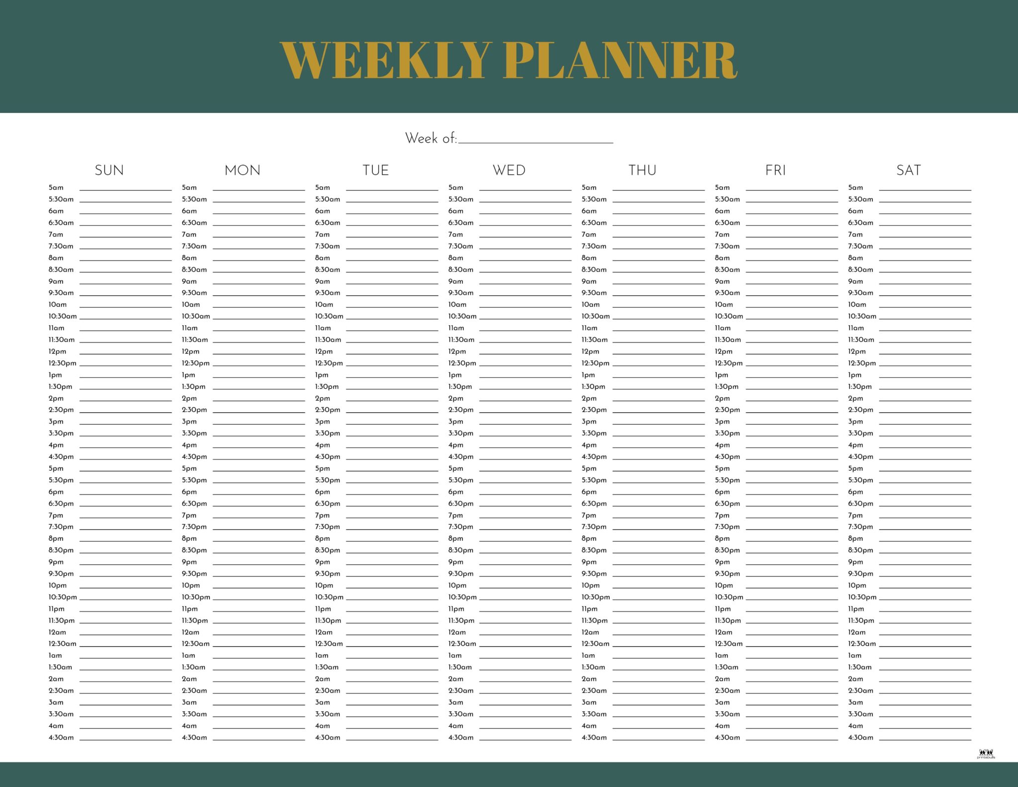 Weekly Planners 25 FREE Printables Printabulls
