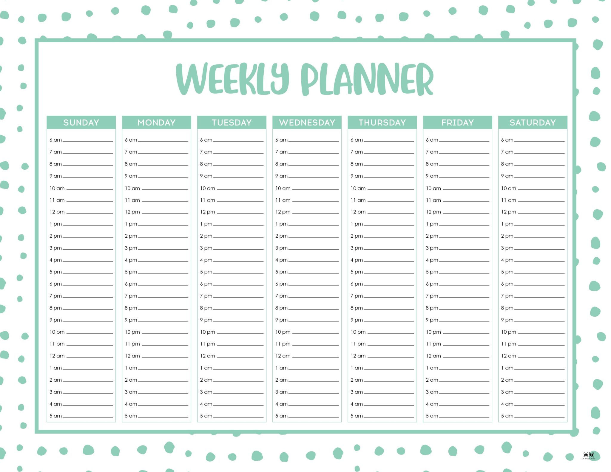 Weekly Planners - 25 FREE Printables | Printabulls