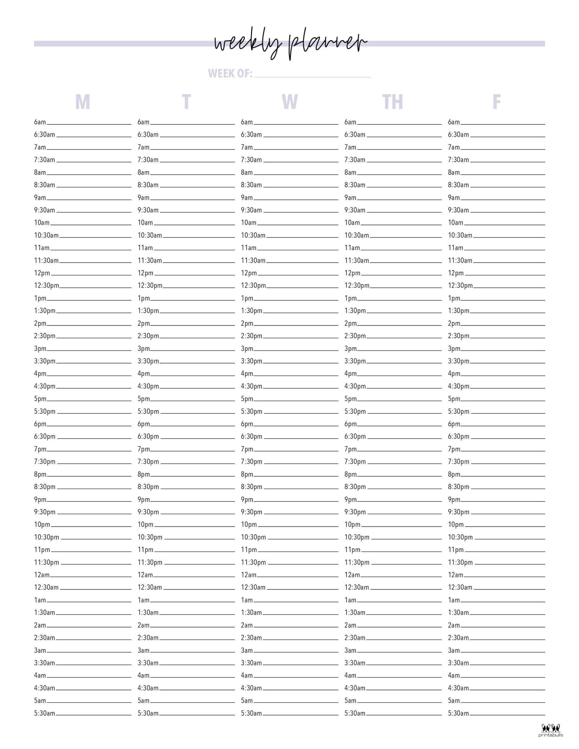 Weekly Planners 25 FREE Printables Printabulls
