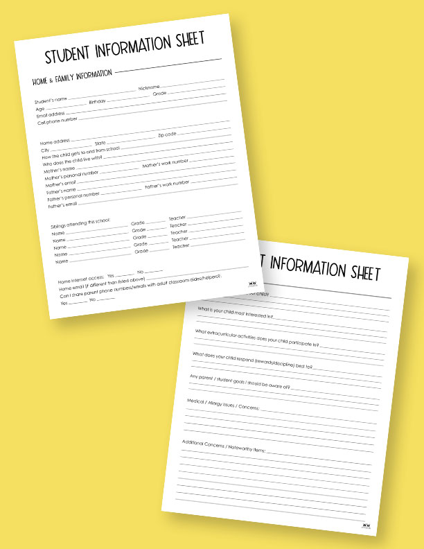 student-information-sheets-10-free-printables-printabulls