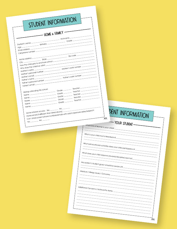 student-information-sheets-10-free-printables-printabulls