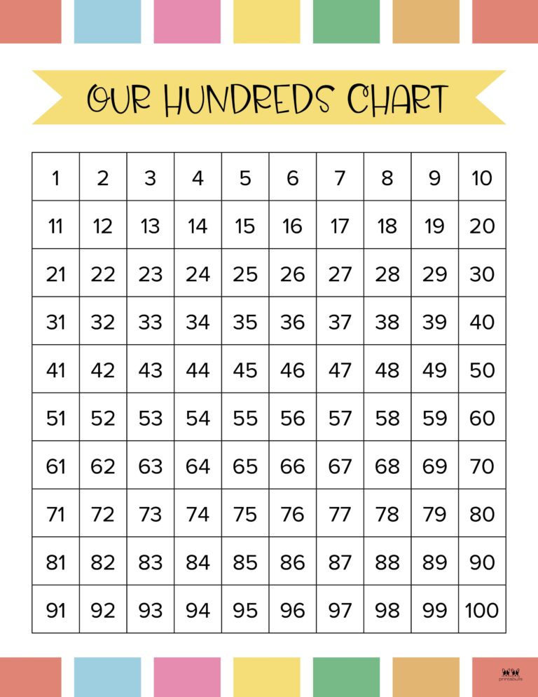 Hundreds Charts - 25 FREE Printables | Printabulls