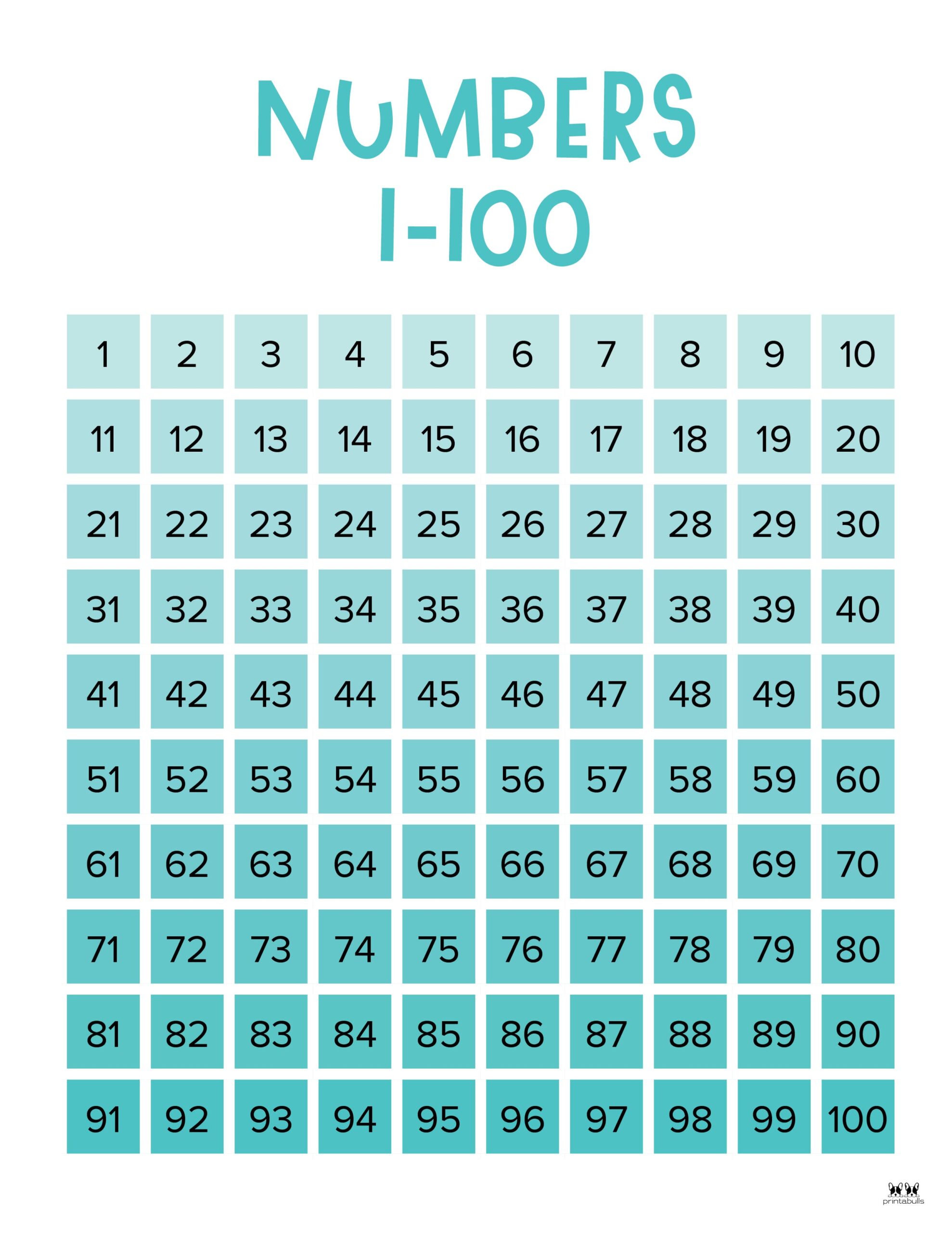 Hundreds Charts 25 FREE Printables Printabulls