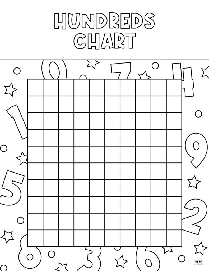 Free Printable Hundreds Charts (Numbers 1 to 100) – DIY Projects, Patterns,  Monograms, Designs, Templates