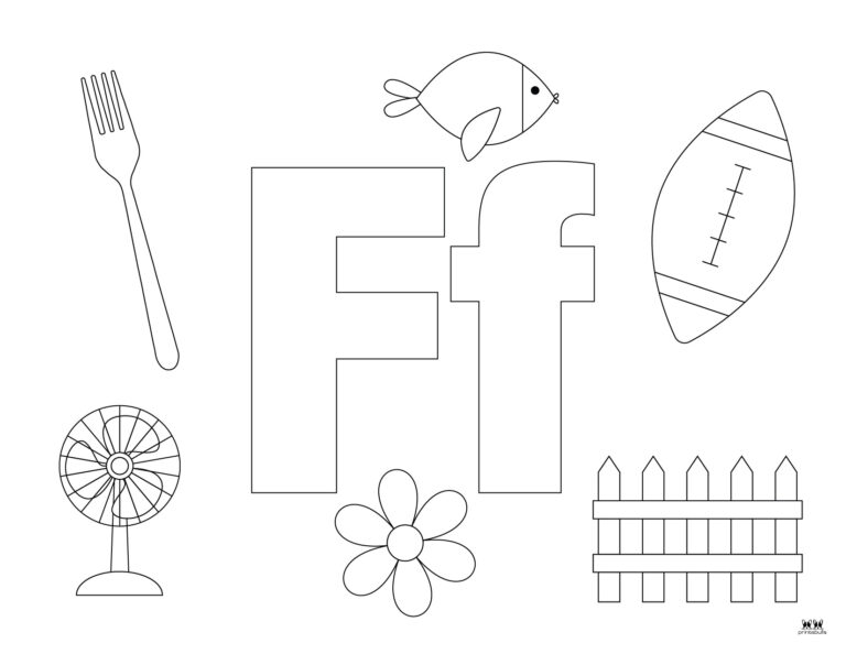 Letter F Coloring Pages - 15 FREE Pages | Printabulls