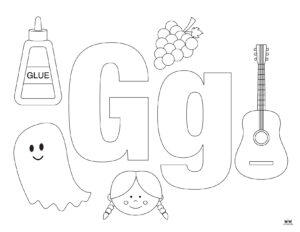 Letter G Coloring Pages - 15 FREE Pages | Printabulls
