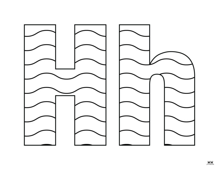 Printable Letter H Coloring Page 1