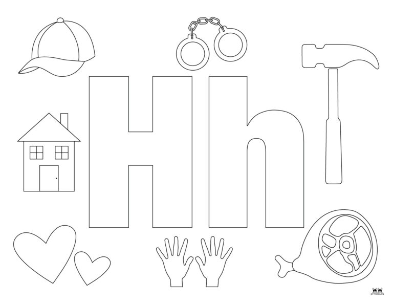 Printable Letter H Coloring Page 2