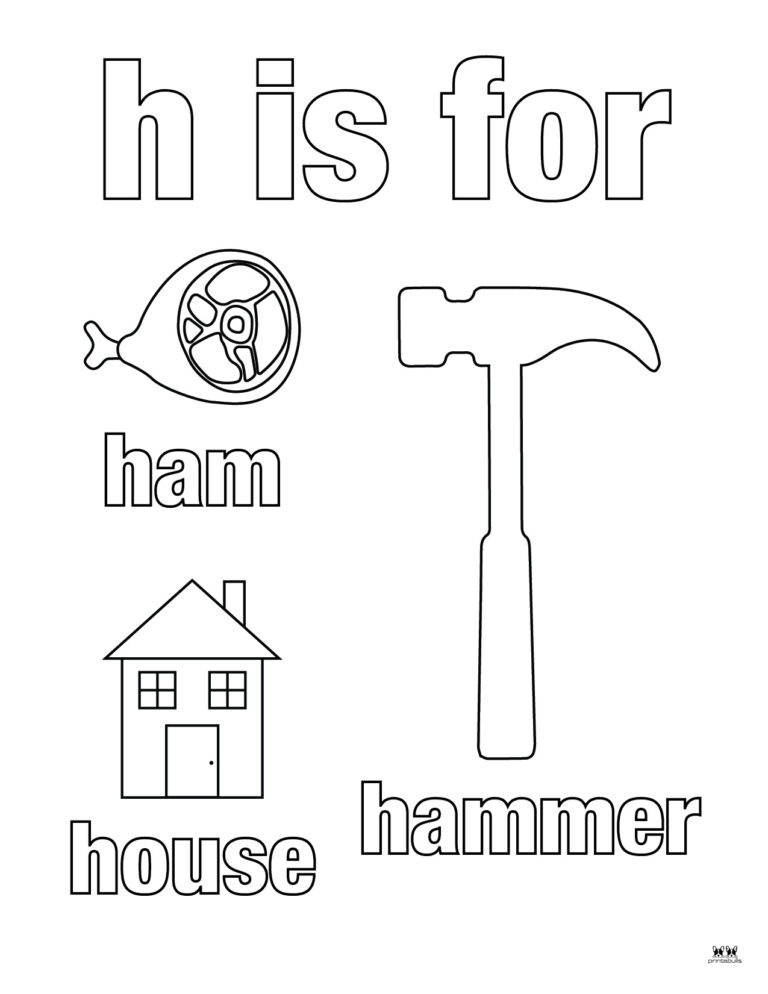 Printable Lowercase Letter H Coloring Page 5