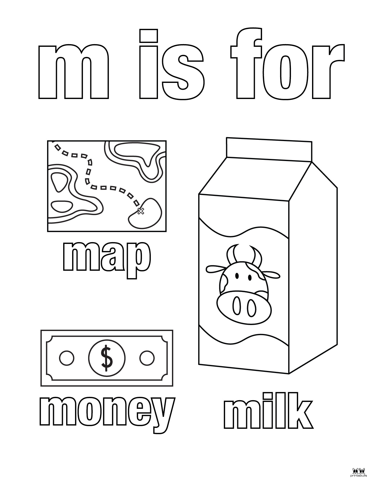 Letter M Coloring Pages - 15 FREE Pages | Printabulls