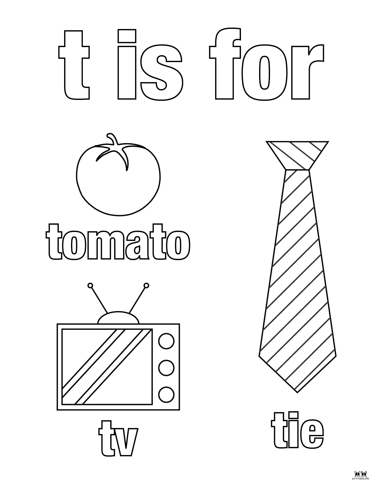 Letter T Coloring Pages - 15 FREE Pages | Printabulls