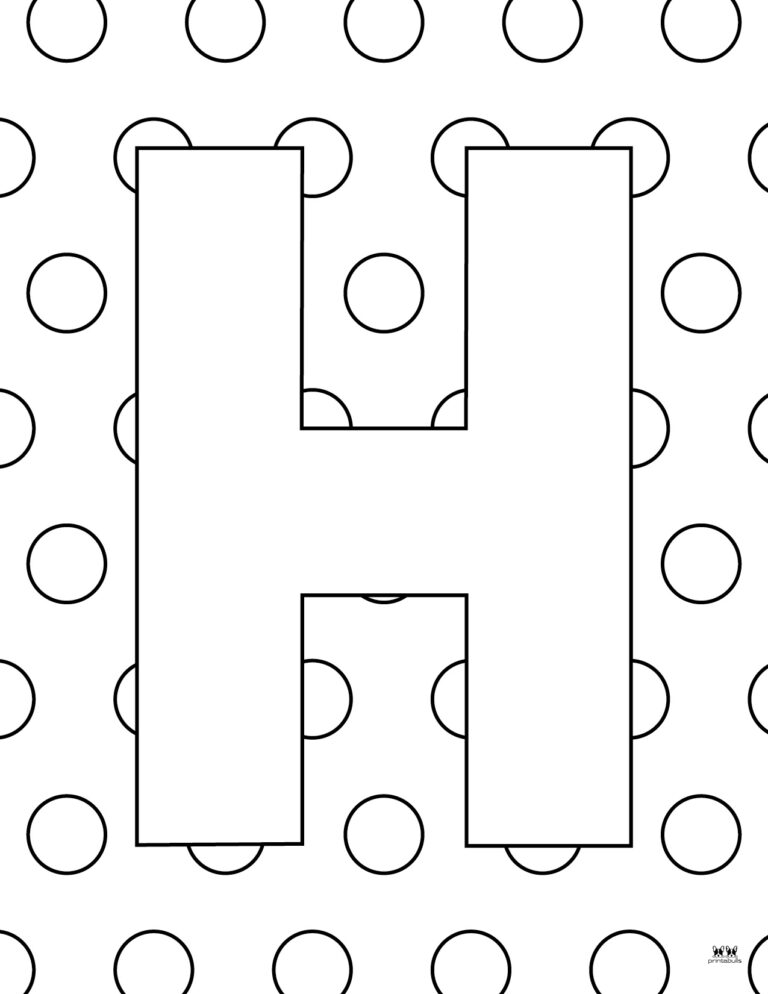 Printable Uppercase Letter H Coloring Page 1