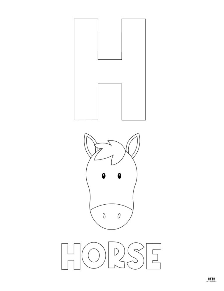 Printable Uppercase Letter H Coloring Page 2