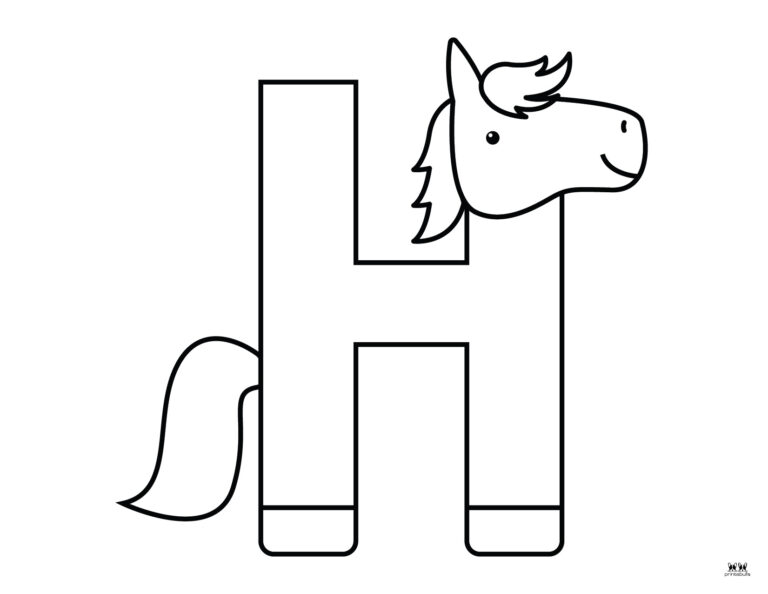 Printable Uppercase Letter H Coloring Page 6