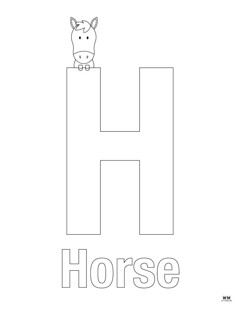 Printable Uppercase Letter H Coloring Page 7