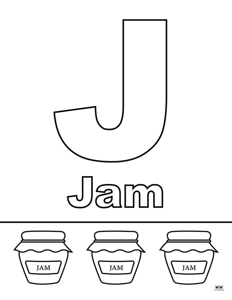 Letter J Coloring Pages - 15 FREE Pages 29 Printable Uppercase Letter J Coloring Page 5