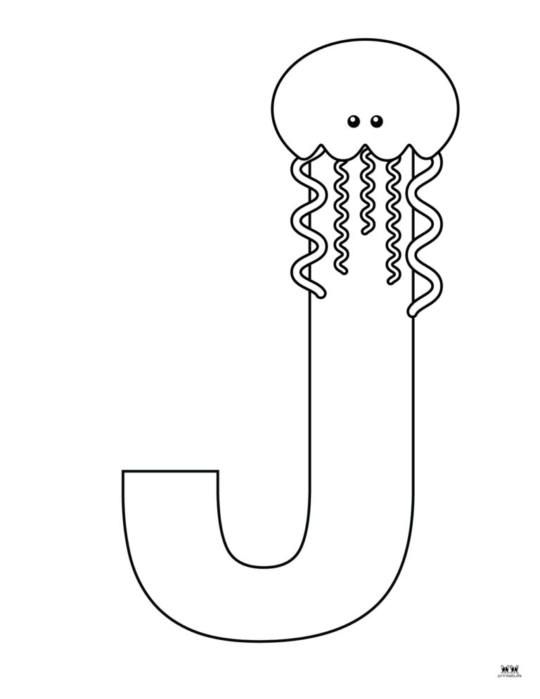 Letter J Coloring Pages - 15 FREE Pages 30 Printable Uppercase Letter J Coloring Page 6