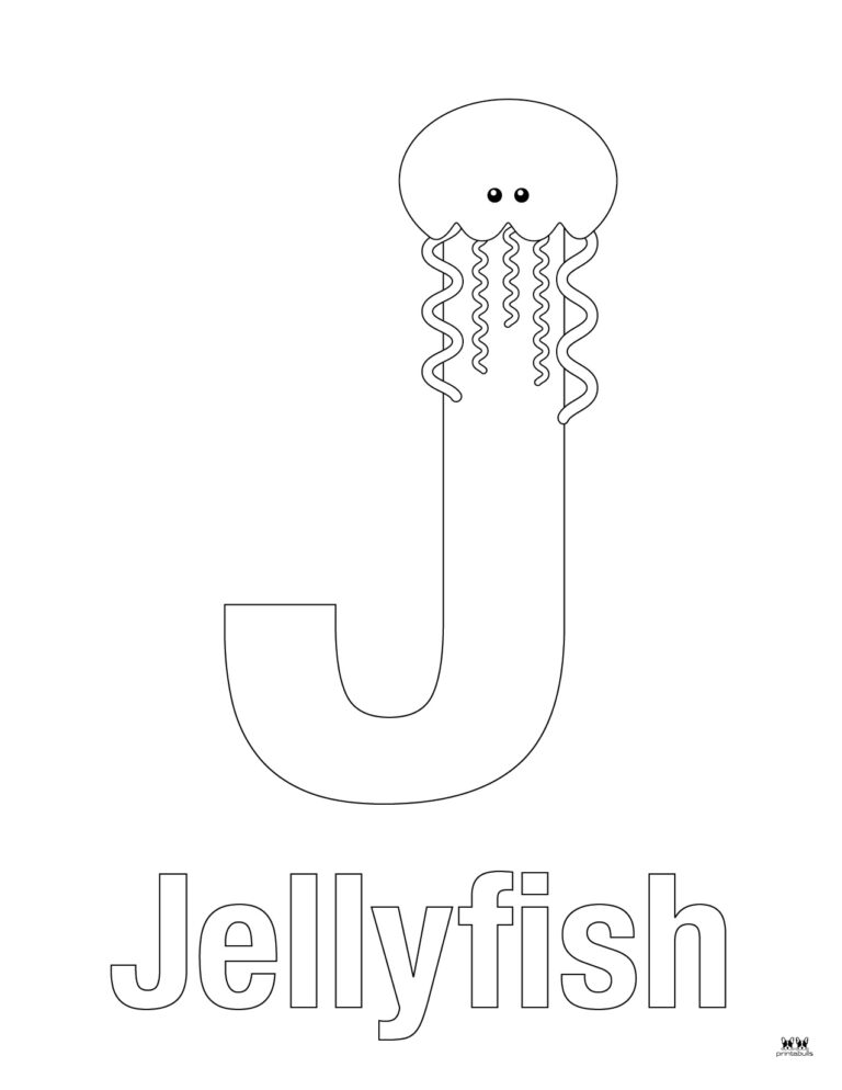 Letter J Coloring Pages - 15 FREE Pages 31 Printable Uppercase Letter J Coloring Page 7