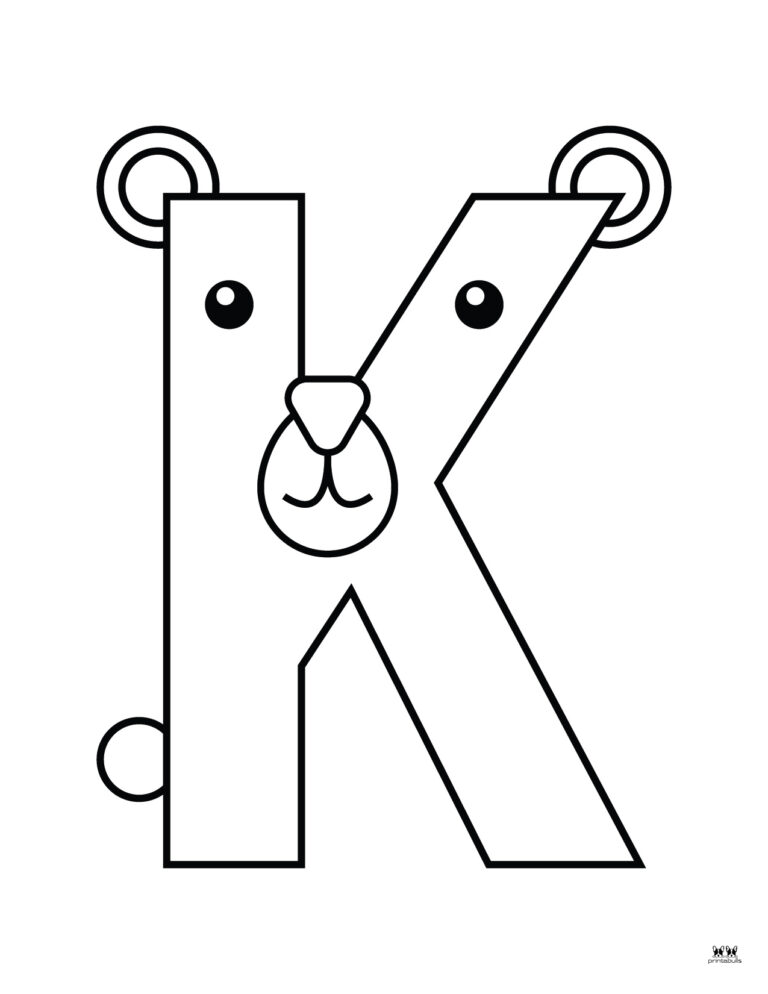 Printable Uppercase Letter K Coloring Page