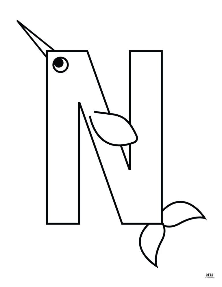 Letter N Coloring Pages - 15 FREE Pages | Printabulls