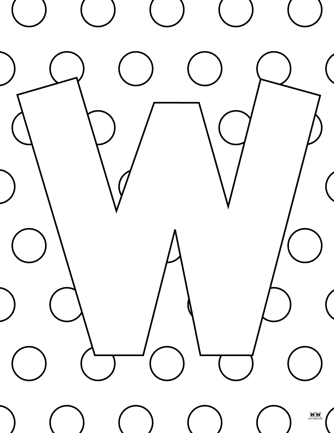 Letter W Coloring Pages 15 FREE - Printable Uppercase Letter W Coloring Page 1