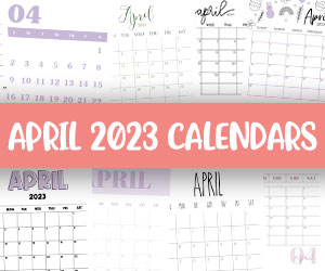 printable apriil 2023 calendars