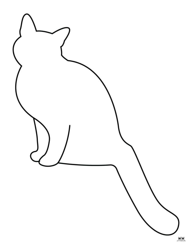 Halloween Cat Coloring Pages - Printable Cat Template 1 768x994 
