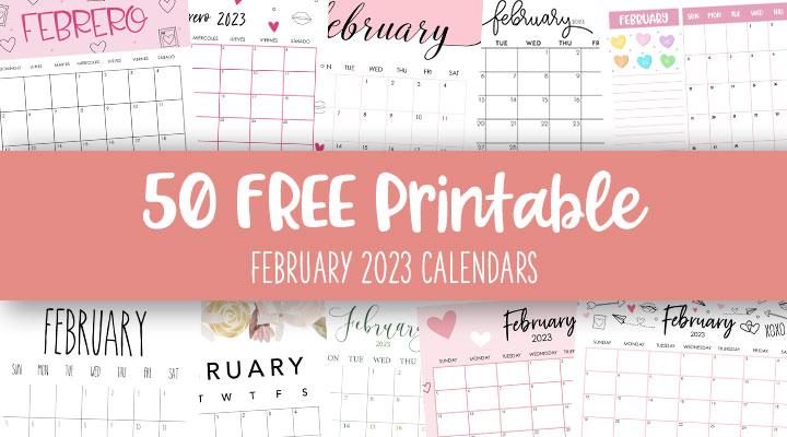 February 2023 Calendars - 50 FREE Printables | Printabulls