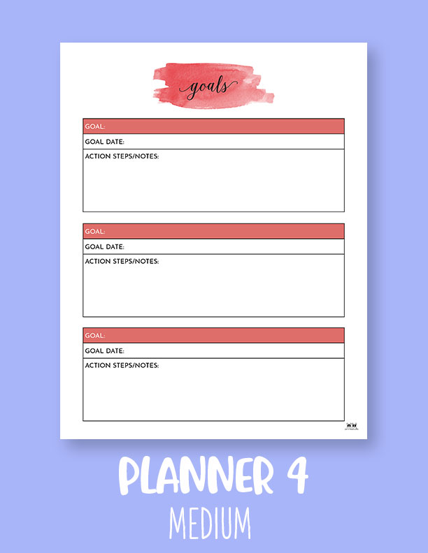 Goal Planner Pages - FREE 2024 Planner Pages | Printabulls