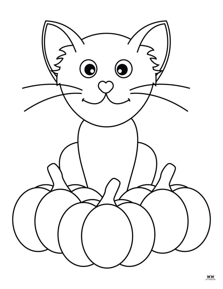 Printable Halloween Cat Coloring Page
