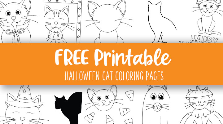 Printable Halloween Cat and Pumpkin Coloring Page for Kids