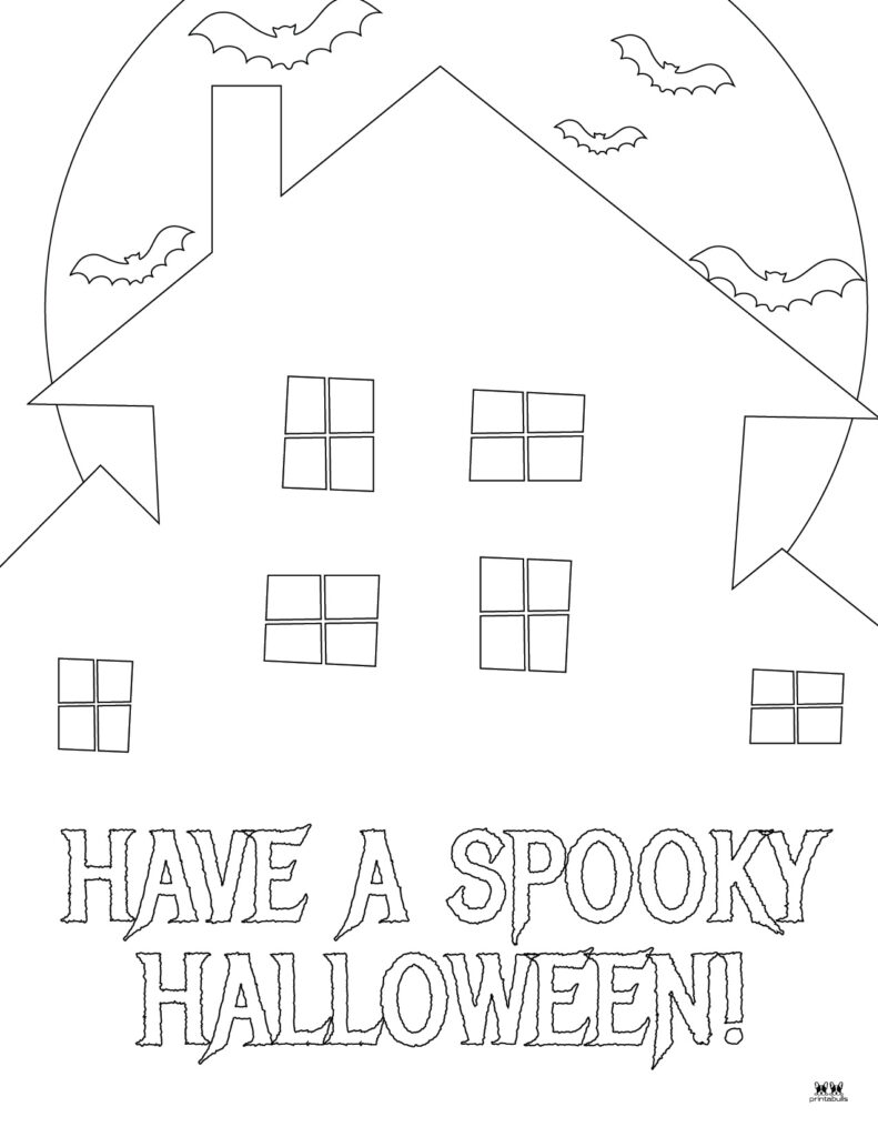 haunted house pictures to print Printable-Haunted-House-Coloring-Page-1