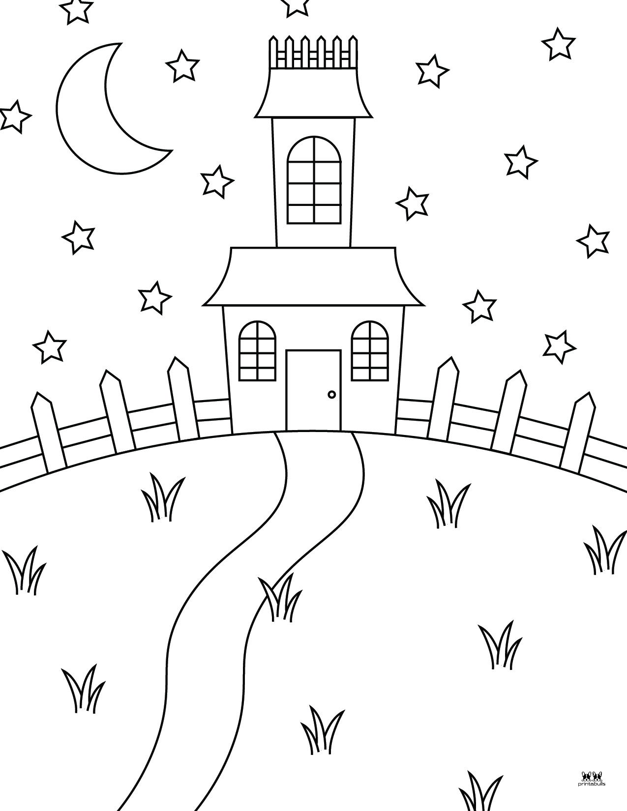 Haunted House Coloring Pages - 25 FREE Pages - PrintaBulk