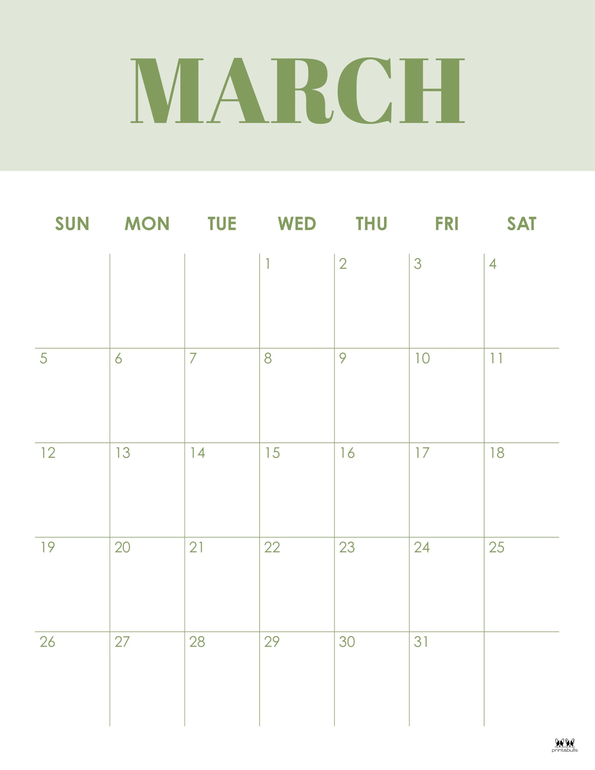 March 2023 Calendars 50 FREE Printables Printabulls
