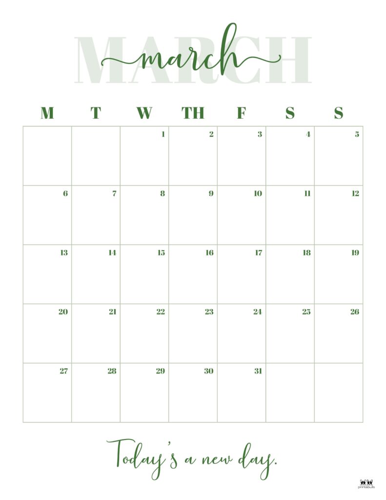 March 2023 Calendars - 50 FREE Printables | Printabulls