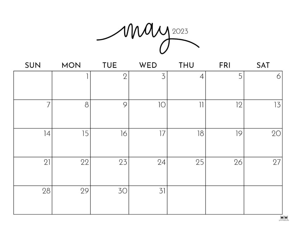 May 2023 Calendars - 50 Free Printables | Printabulls