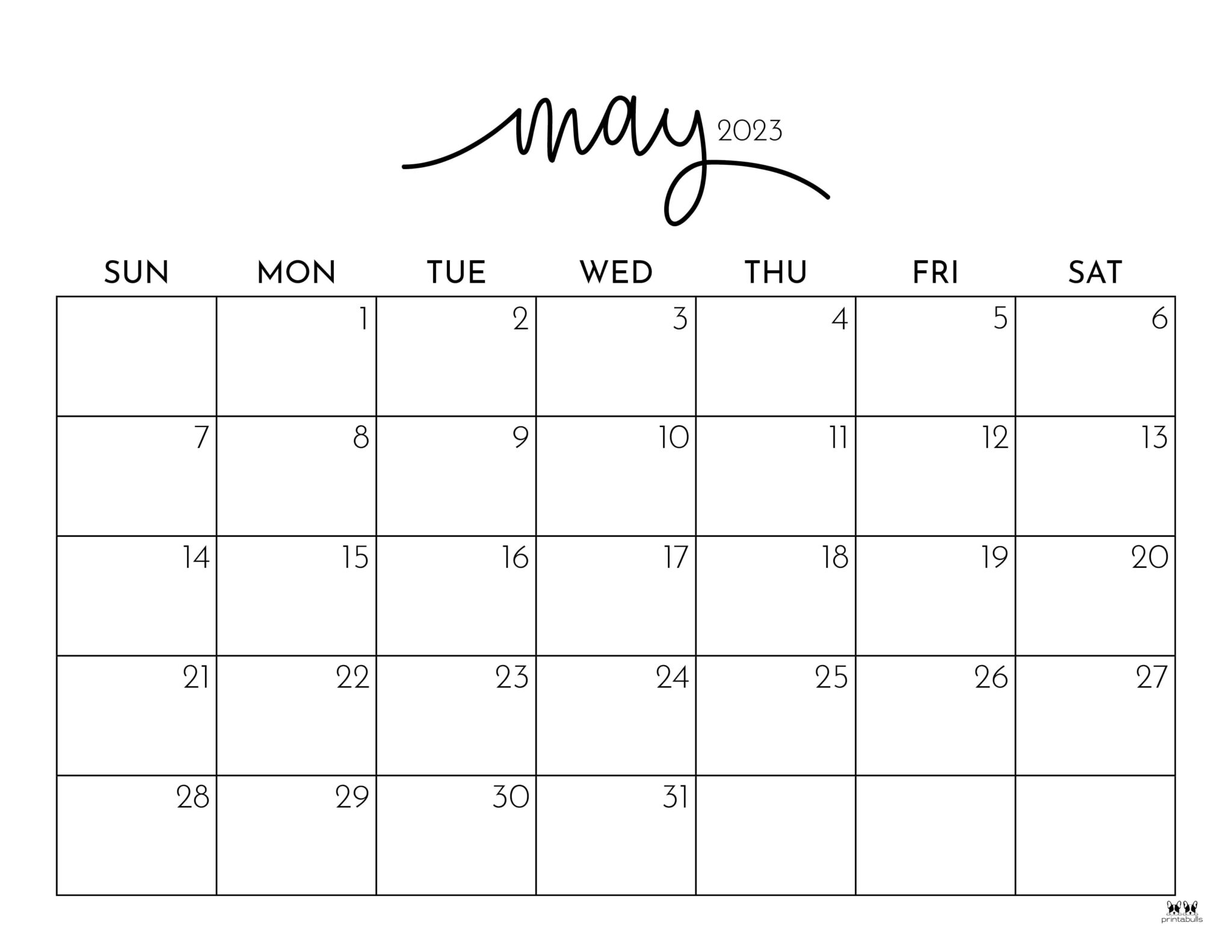May 2023 Calendars 50 FREE Printables Printabulls