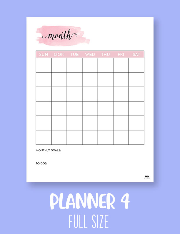 Monthly Planner Template - Printable