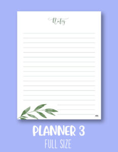 Notes Planner Pages - FREE 2025 Planner Pages | Printabulls